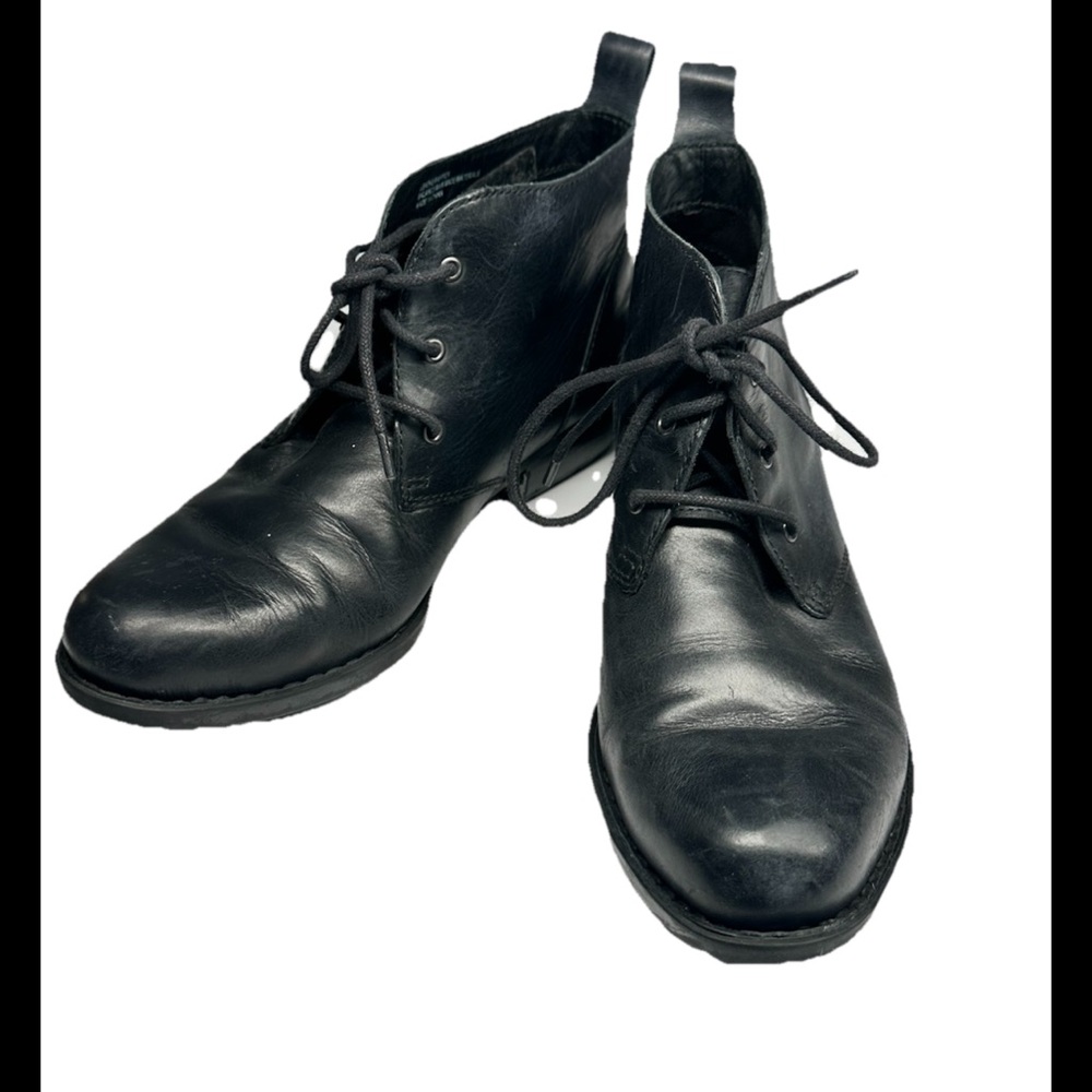 BORN Women’s TROYE Black Leather Lace-Up Chukka Ankle Boot Sz 9